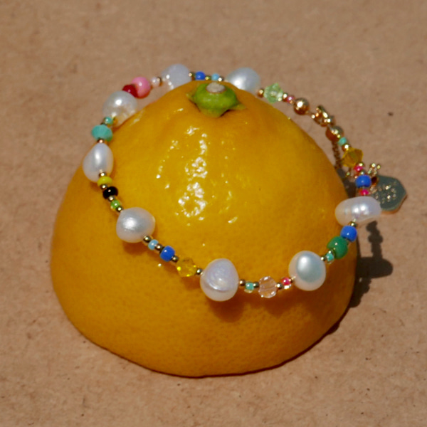 [유아,RM,솔라,슬기 착용]Pearl n Crystal Beads Bracelet_VH2279BR100M